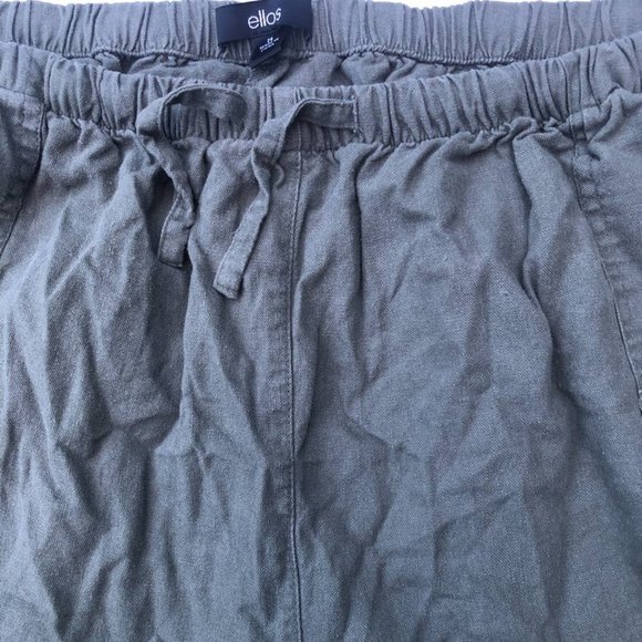 Ellos Women's Olive Linen Blend Shorts - Picture 8 of 12
